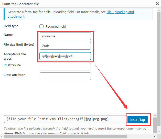 contact form 7 setting