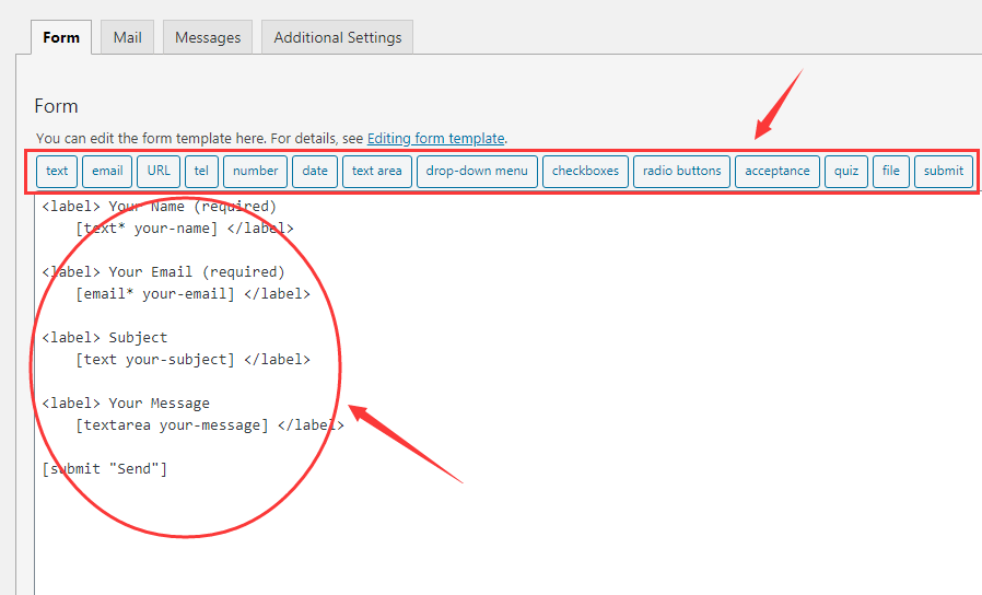 contact form 7 setting