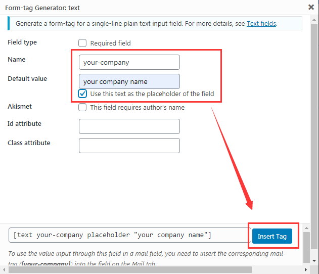 contact form 7 setting