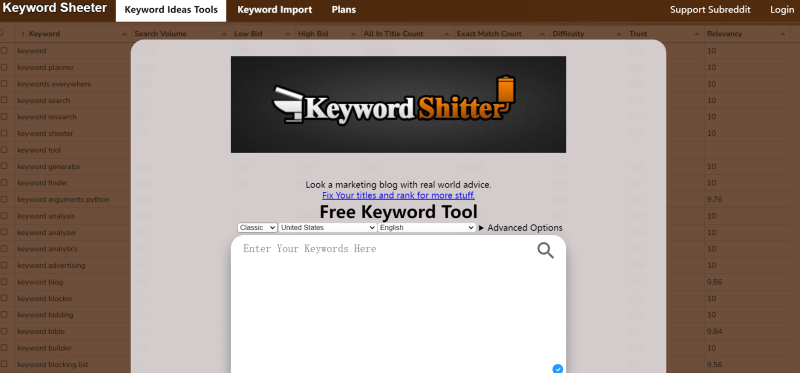 Keyword Shitter - 免费的关键词挖掘工具-LyleSeo