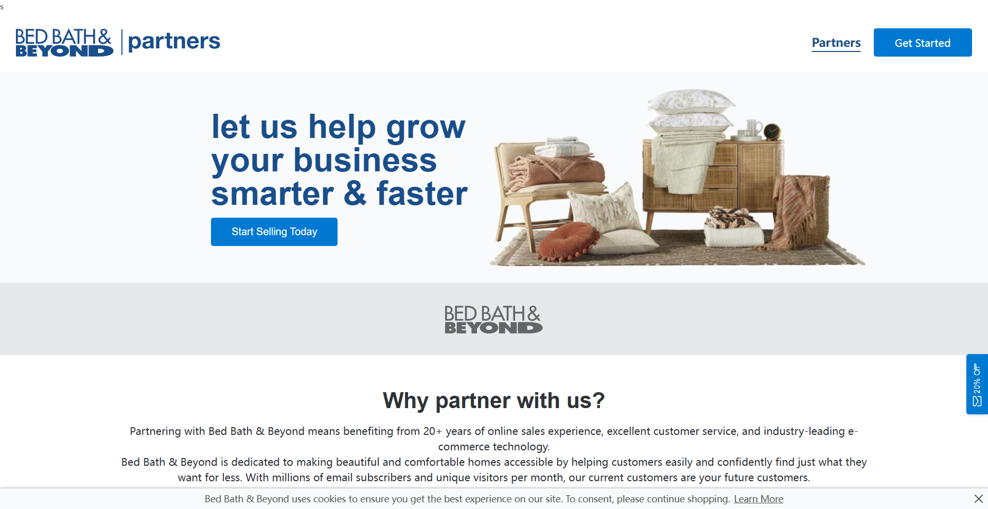 Bed Bath & Beyond 入驻申请页面